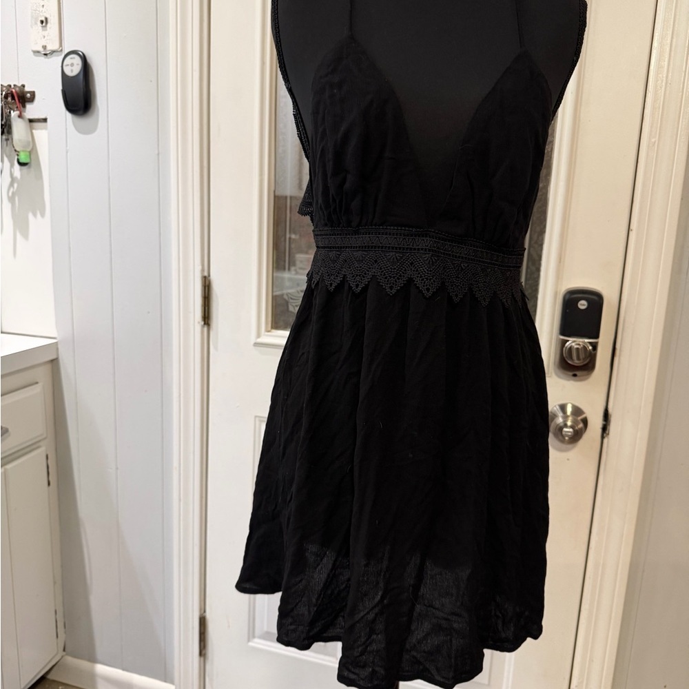 Cupshe Black Lace Detail Mini Dress - Picture 6 of 7